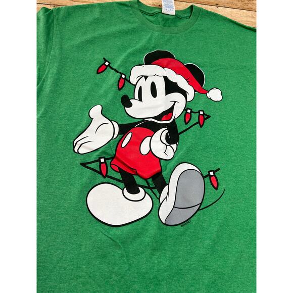Disney Christmas Mickey Mouse Santa Tee Men's Size Large - Picture 3 of 4